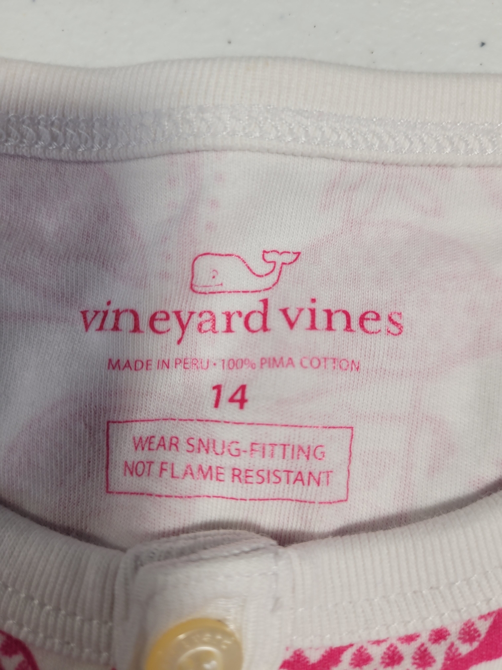 Vineyard Vines White Tee with Hot Pink Flamingo & Palm Print - Picture 2 of 4